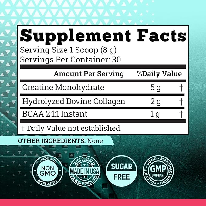 CreaWomen | Polvo de Creatina Monohidratada + Colágeno + BCAA