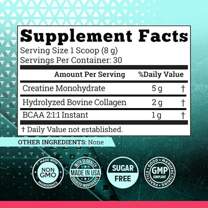 CreaWomen | Polvo de Creatina Monohidratada + Colágeno + BCAA